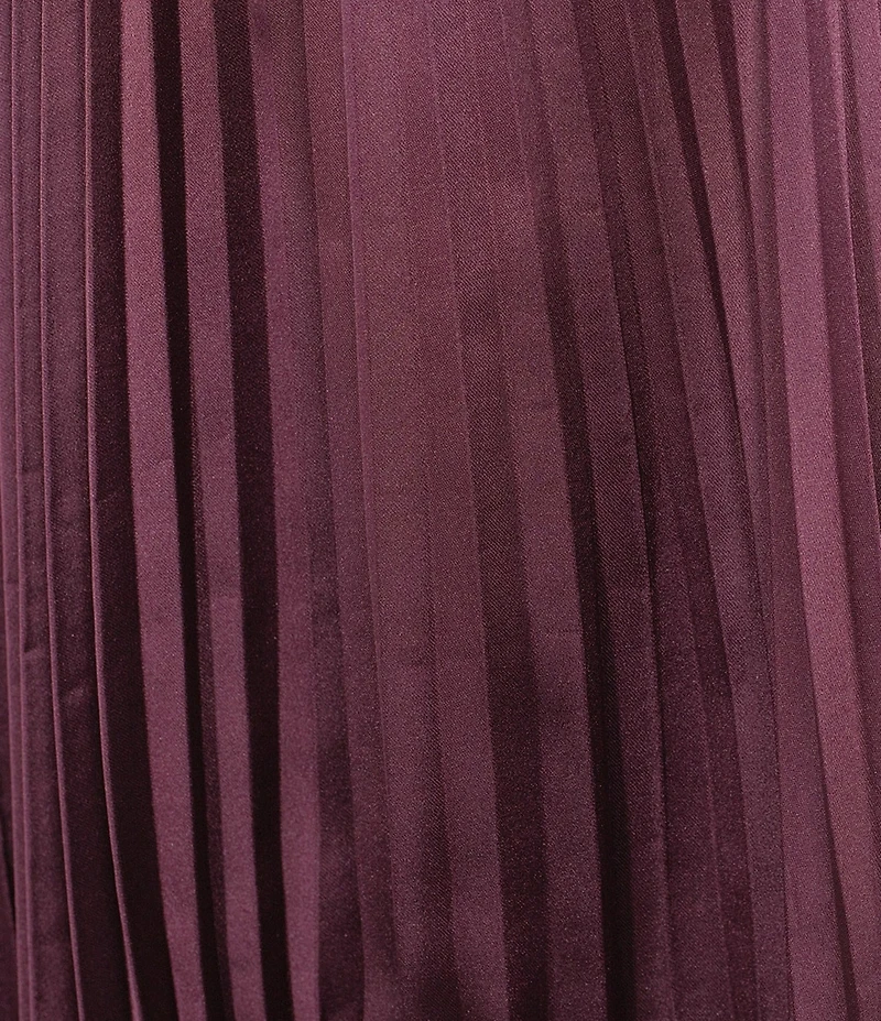 BOSS by Hugo Boss Velacey Lace Inset Satin Pleated Asymmetrical Midi Skirt
