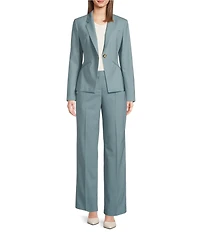 BOSS by Hugo Boss Virgin Wool Flat Front Straight Pants