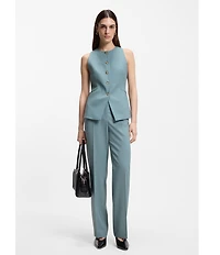 BOSS by Hugo Boss Virgin Wool Flat Front Straight Pants