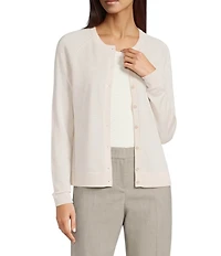 BOSS By Hugo Boss Wool Knit Crew Neck Long Sleeve Cardigan