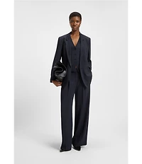 BOSS By Hugo Boss Woven Pinstripe Point Lapel Long Sleeve Blazer