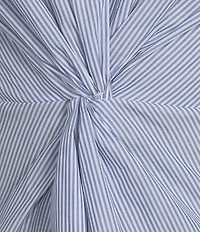 BOSS By Hugo Boss Woven Stripe Print V-Neck Twist Front Long Sleeve Shirt