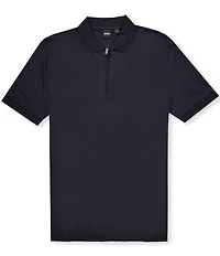 BOSS H-Paras Quarter-Zip Short Sleeve Polo Shirt