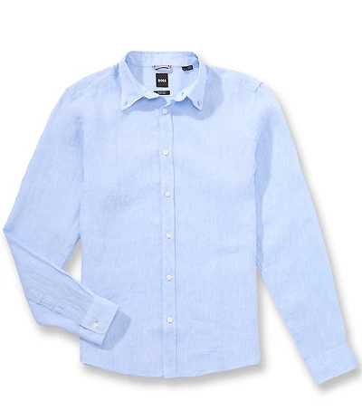 BOSS Liam Linen Long Sleeve Woven Shirt
