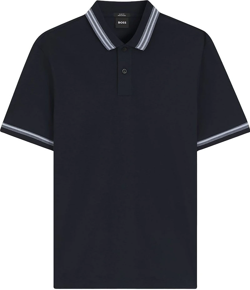 BOSS Slim Fit Contrast Tipping Short Sleeve Polo Shirt