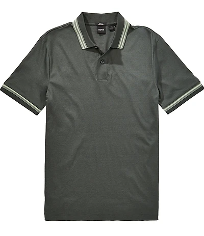 BOSS Slim Fit Contrast Tipping Short Sleeve Polo Shirt