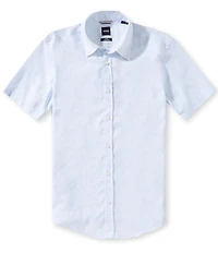 BOSS Slim Fit Roan Floral Print Short Sleeve Woven Shirt