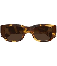 Bottega Veneta Men's Intrecciato Wirecore 51mm Havana Rectangle Sunglasses