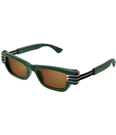 Bottega Veneta Unisex Bolt 50mm Rectangle Statement Sunglasses