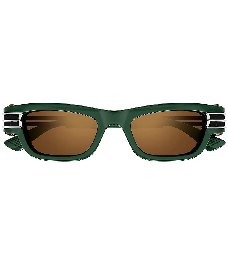 Bottega Veneta Unisex Bolt 50mm Rectangle Statement Sunglasses