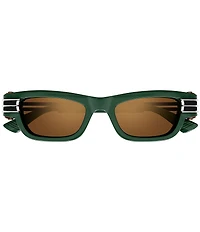 Bottega Veneta Unisex Bolt 50mm Rectangle Statement Sunglasses