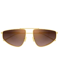 Bottega Veneta Unisex Light Ribbon 59mm Mirrored Navigator Sunglasses