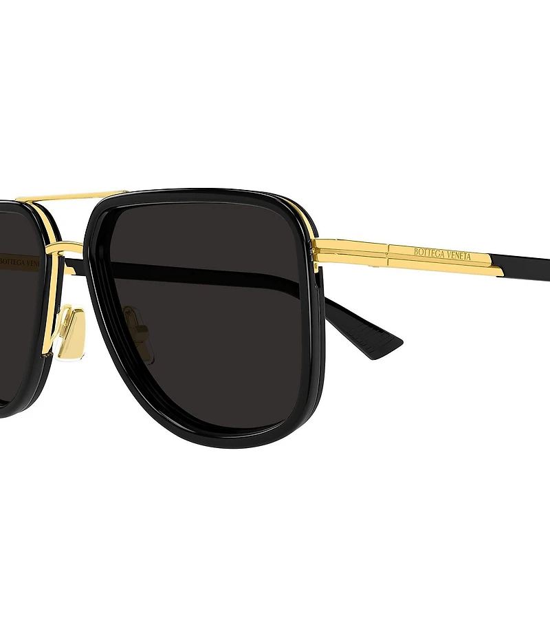 Bottega Veneta Unisex Ribbon Metal Combi 56mm Navigator Sunglasses