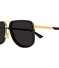 Bottega Veneta Unisex Ribbon Metal Combi 56mm Navigator Sunglasses