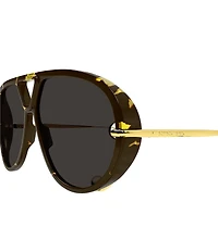 Women's Gold Abstract Detailing Drop 63mm Shield Sunglasses