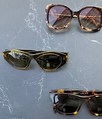 Bottega Veneta Women's Flat Ribbon 53mm Geometric Sunglasses