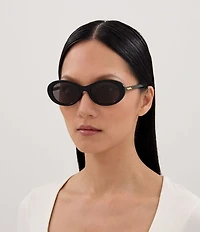 Bottega Veneta Women's Slim Ribbon 54mm Oval Sunglasses