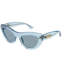 Bottega Veneta Women's Transparent Curvy 53mm Cat Eye Sunglasses