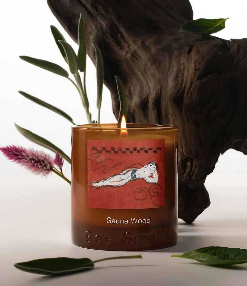 Boy Smells Sauna Wood Candle