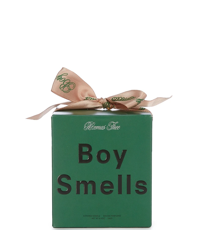 Boy Smells Xmas Tree Candle