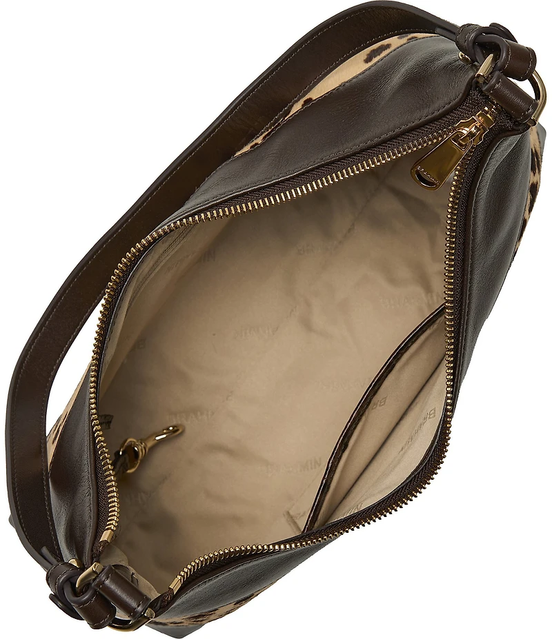 BRAHIMIN Olivia Espresso Natrona Collection Animal Print Shoulder Bag