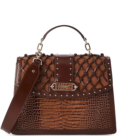 BRAHMIN Aberdeen Collection Tan Hallie Top Handle Satchel Bag