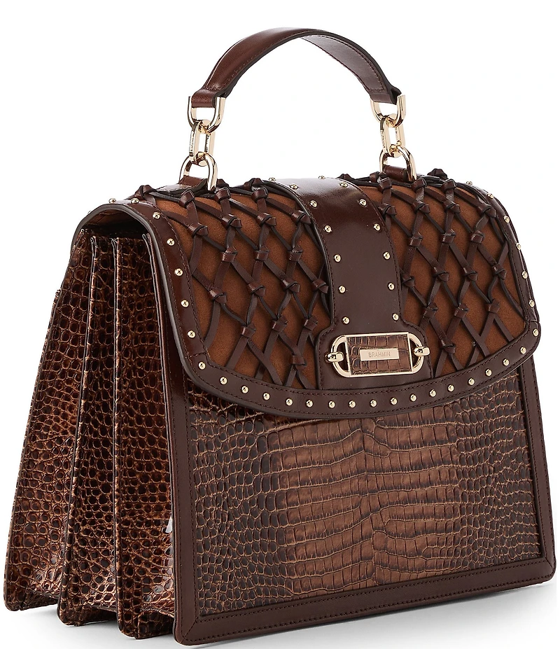 BRAHMIN Aberdeen Collection Tan Hallie Top Handle Satchel Bag