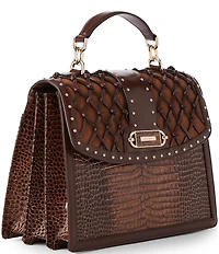 BRAHMIN Aberdeen Collection Tan Hallie Top Handle Satchel Bag