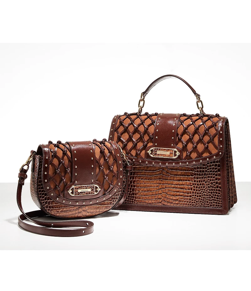 BRAHMIN Aberdeen Collection Tan Hallie Top Handle Satchel Bag