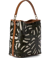 BRAHMIN Abrigado Collection Cacti Green Celina Bucket Shoulder Bag