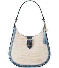 BRAHMIN Acoustic Collection Mindful Grey Fallon Hobo Shoulder Bag