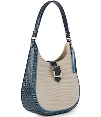BRAHMIN Acoustic Collection Mindful Grey Fallon Hobo Shoulder Bag