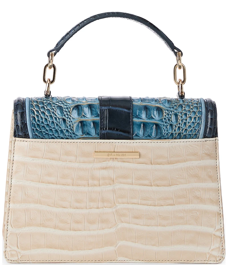 BRAHMIN Acoustic Collection Mindful Grey Small Hallie Satchel Bag