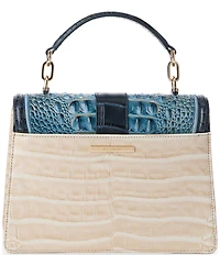 BRAHMIN Acoustic Collection Mindful Grey Small Hallie Satchel Bag