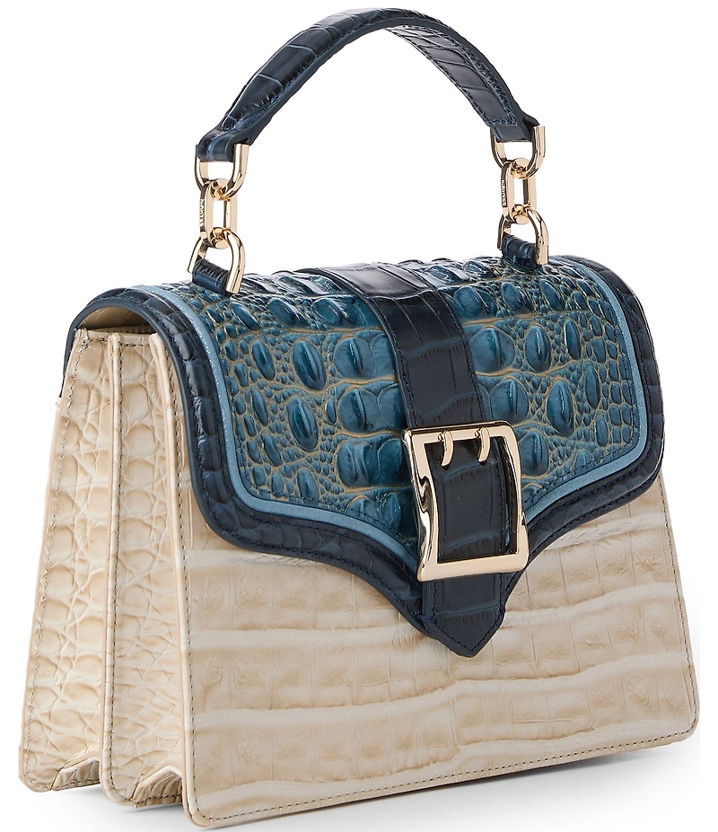 BRAHMIN Acoustic Collection Mindful Grey Small Hallie Satchel Bag