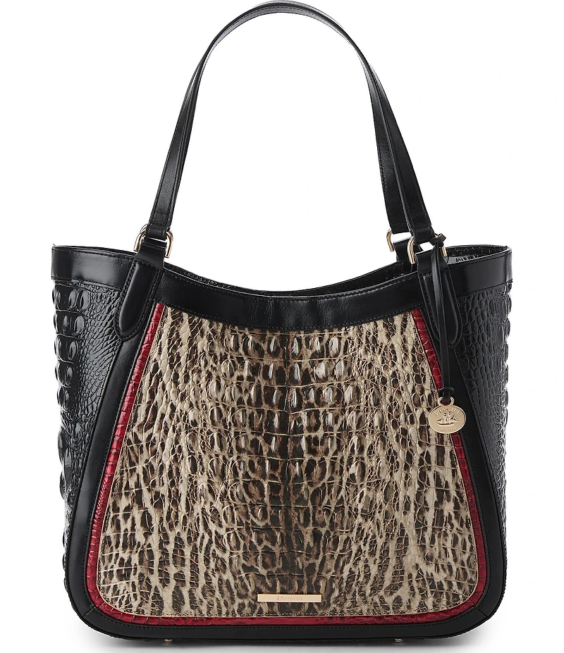BRAHMIN Aliza Calgary Collection Ocelot Animal Print Tote Bag