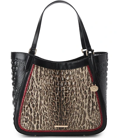 BRAHMIN Aliza Calgary Collection Ocelot Animal Print Tote Bag