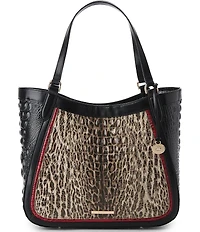BRAHMIN Aliza Calgary Collection Ocelot Animal Print Tote Bag