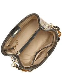 BRAHMIN Amelia Anise Collection Multi Snake Print Mod Mini Resin Chain Handle Bucket Bag