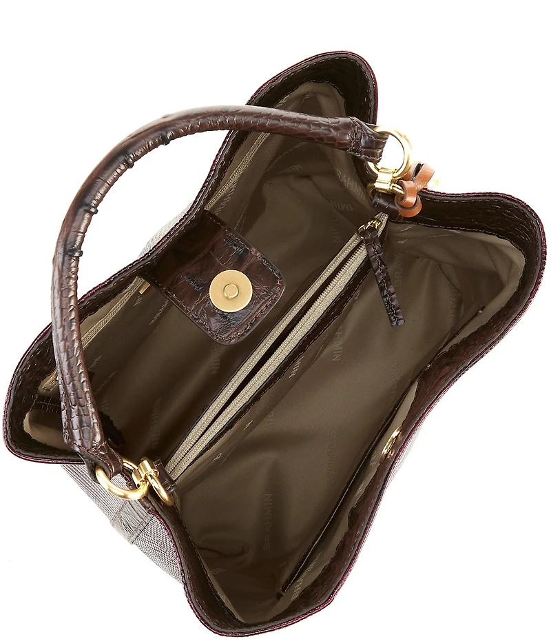 BRAHMIN Amelia Lizard-Embossed Bucket Bag
