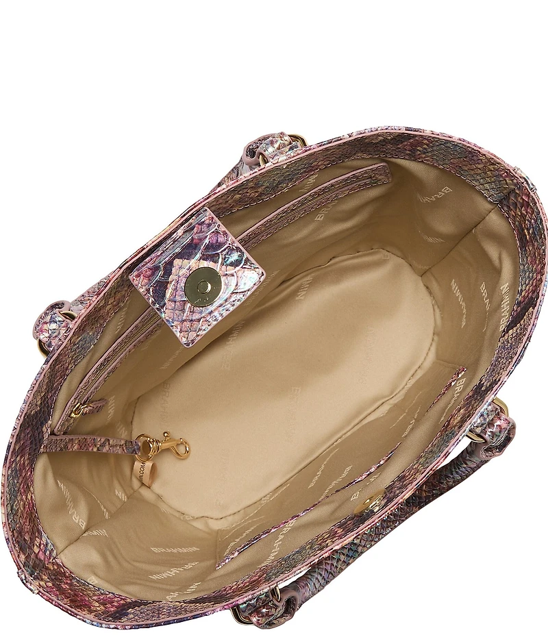 BRAHMIN Ametrine Collection Snakeskin Dewberry Jenny Satchel Bag