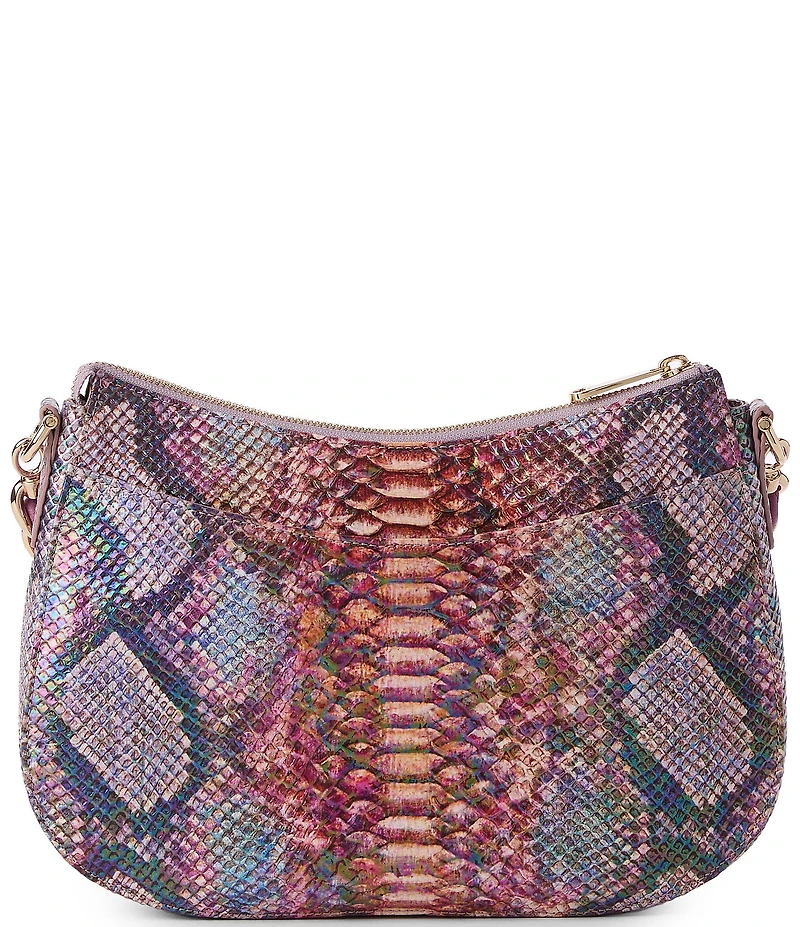 BRAHMIN Ametrine Collection Snakeskin Dewberry Mod Shayna Crossbody Bag