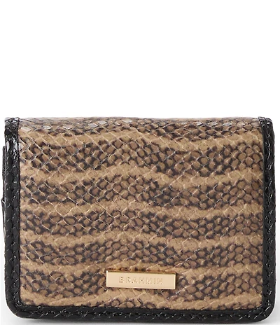 BRAHMIN Anise Collection Multi Clementine Snake Print Small Wallet
