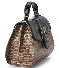 BRAHMIN Annalise Anise Collection Multi Snake Print Resin Buckle Handle Satchel Bag