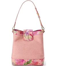 BRAHMIN Anthurium Collection Perennial Celina Contrast Trim Bucket Shoulder Bag
