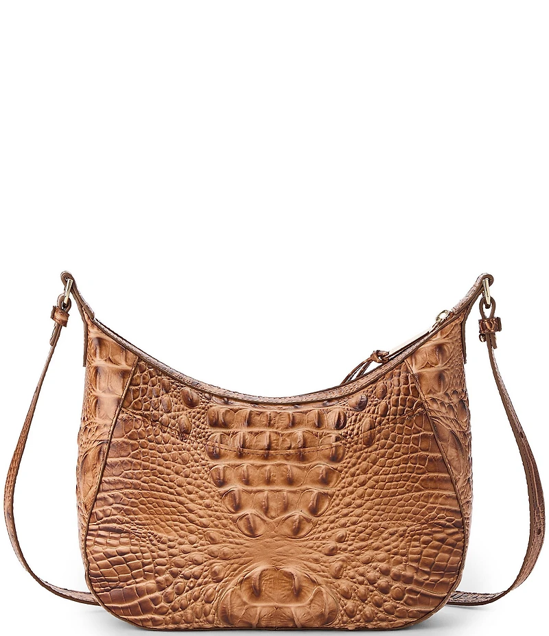 BRAHMIN Anuket Collection Cinnamon Corinne Snake Embossed Studded Crossbody Bag