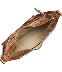 BRAHMIN Anuket Collection Cinnamon Corinne Snake Embossed Studded Crossbody Bag
