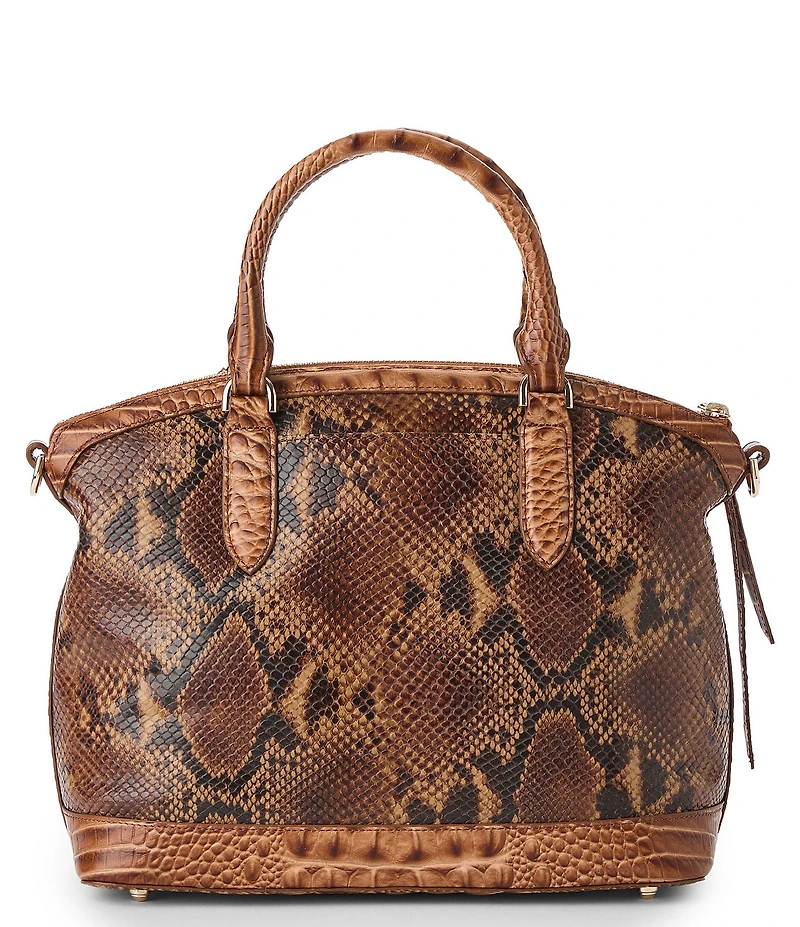 BRAHMIN Anuket Collection Cinnamon Duxbury Snake Embossed Studded Satchel Bag