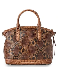BRAHMIN Anuket Collection Cinnamon Duxbury Snake Embossed Studded Satchel Bag