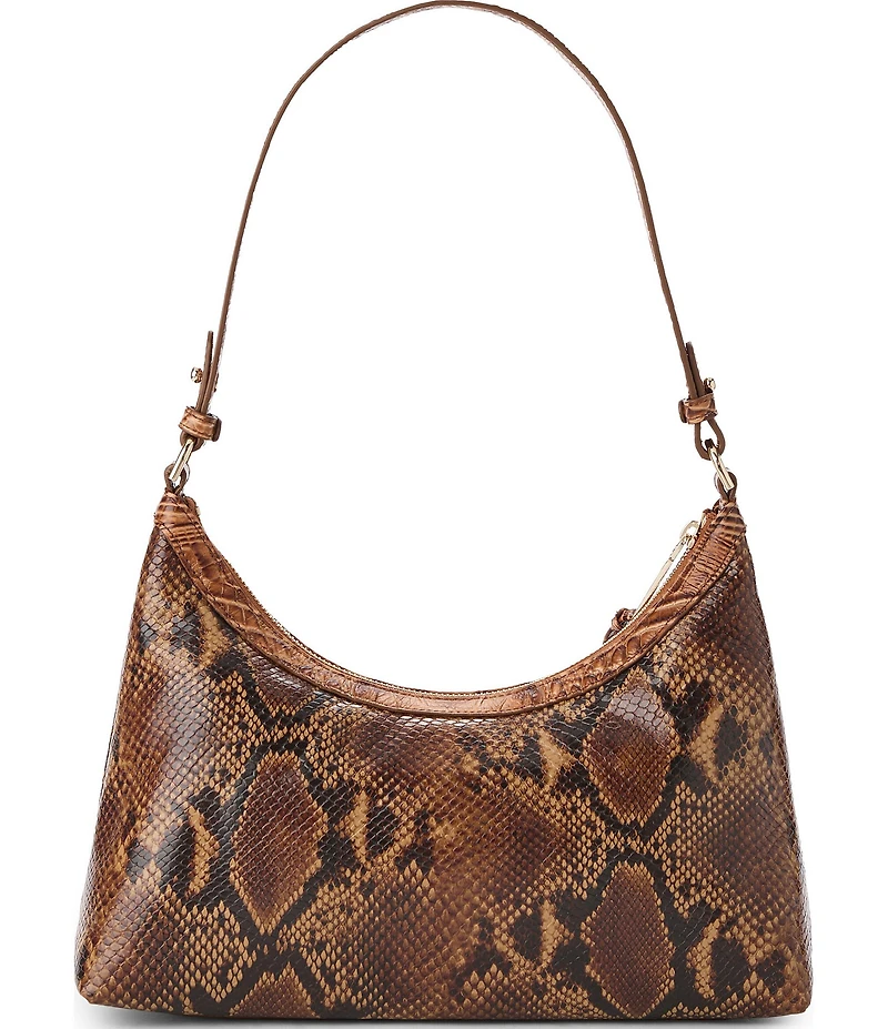 BRAHMIN Anuket Collection Cinnamon Olivia Snake Embossed Studded Shoulder Bag